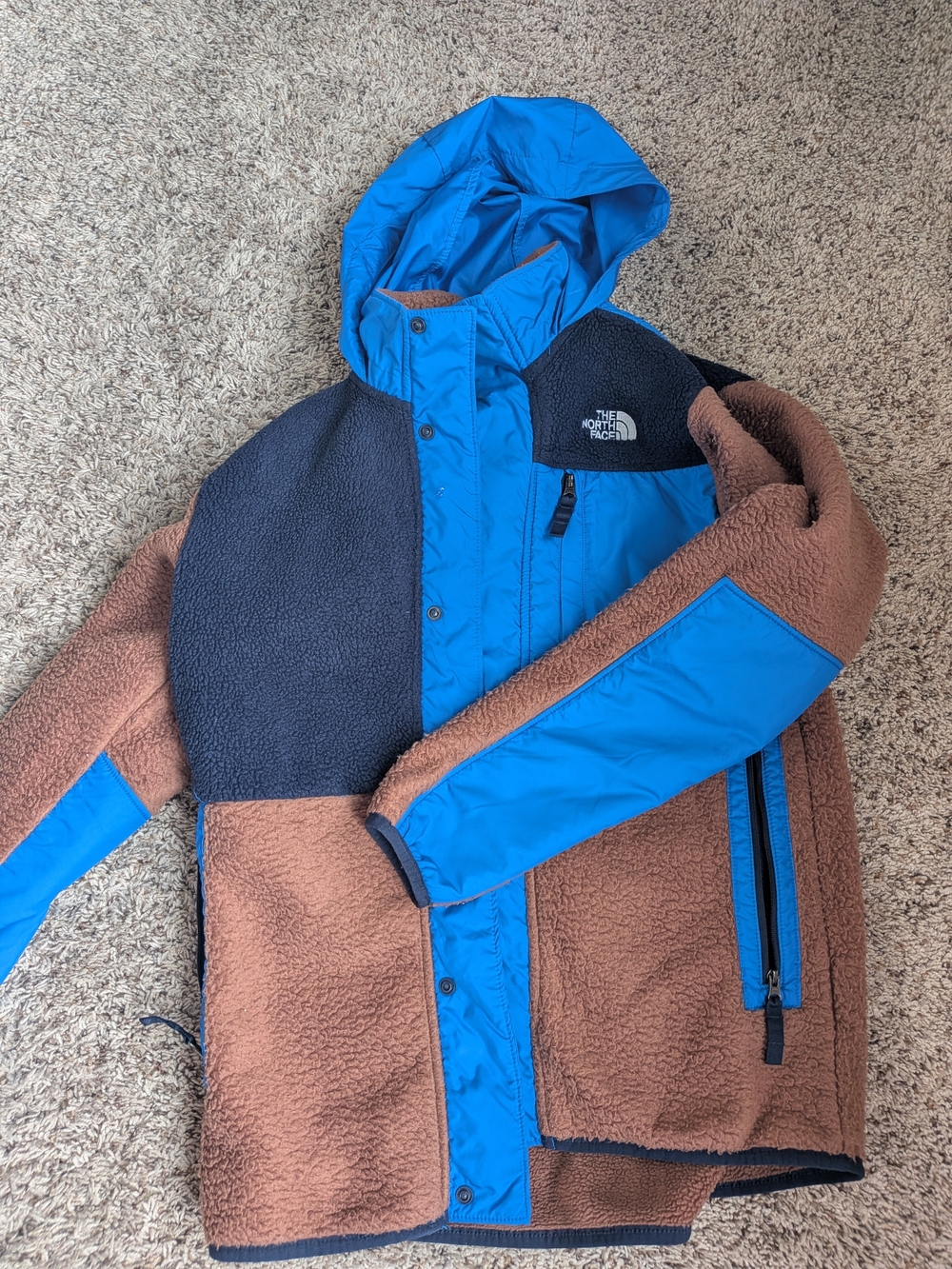 The North Face Boy’s Hooded Fleece Jacket - Blue & Brown